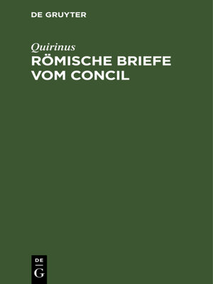 cover image of Römische Briefe vom Concil